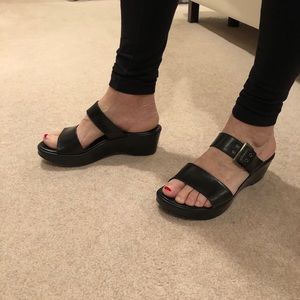 2 for $40 or 3 for $55. Aquatalia black wedges